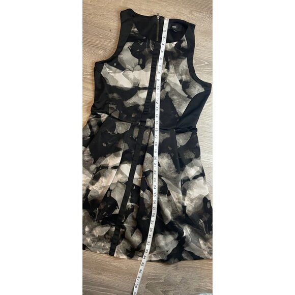 Mossimo Black White Sleeveless Patterned Knee Length Dress Sz M - Picture 9 of 10